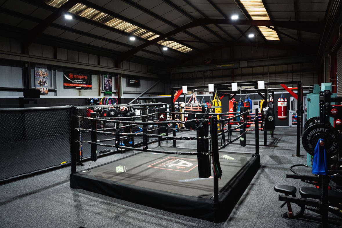 Athletes training in the ring